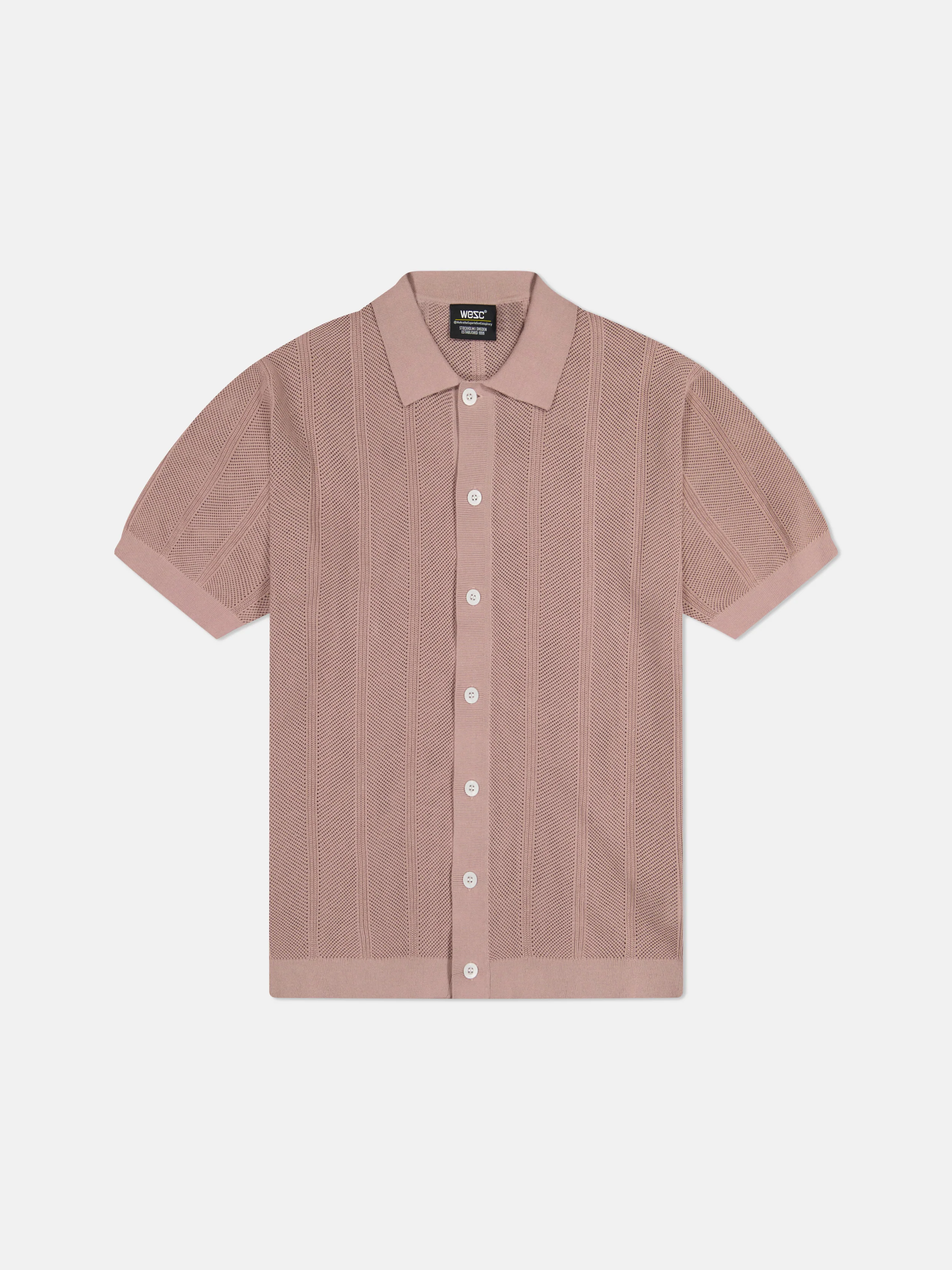 S/S POLO BUTTON FRONT SWEATER PEARL BUTTONS