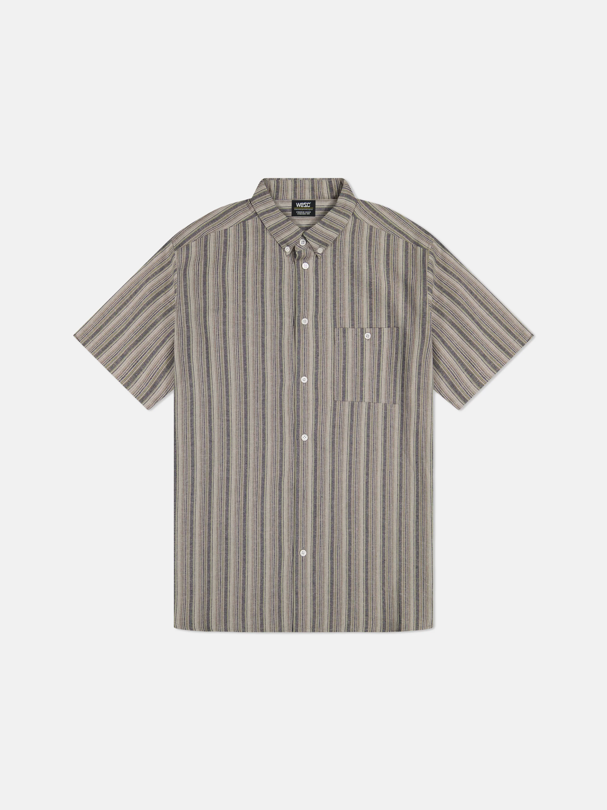 ODEN S/S SHIRT YARN-DYE MINI VERTICAL STRIPE