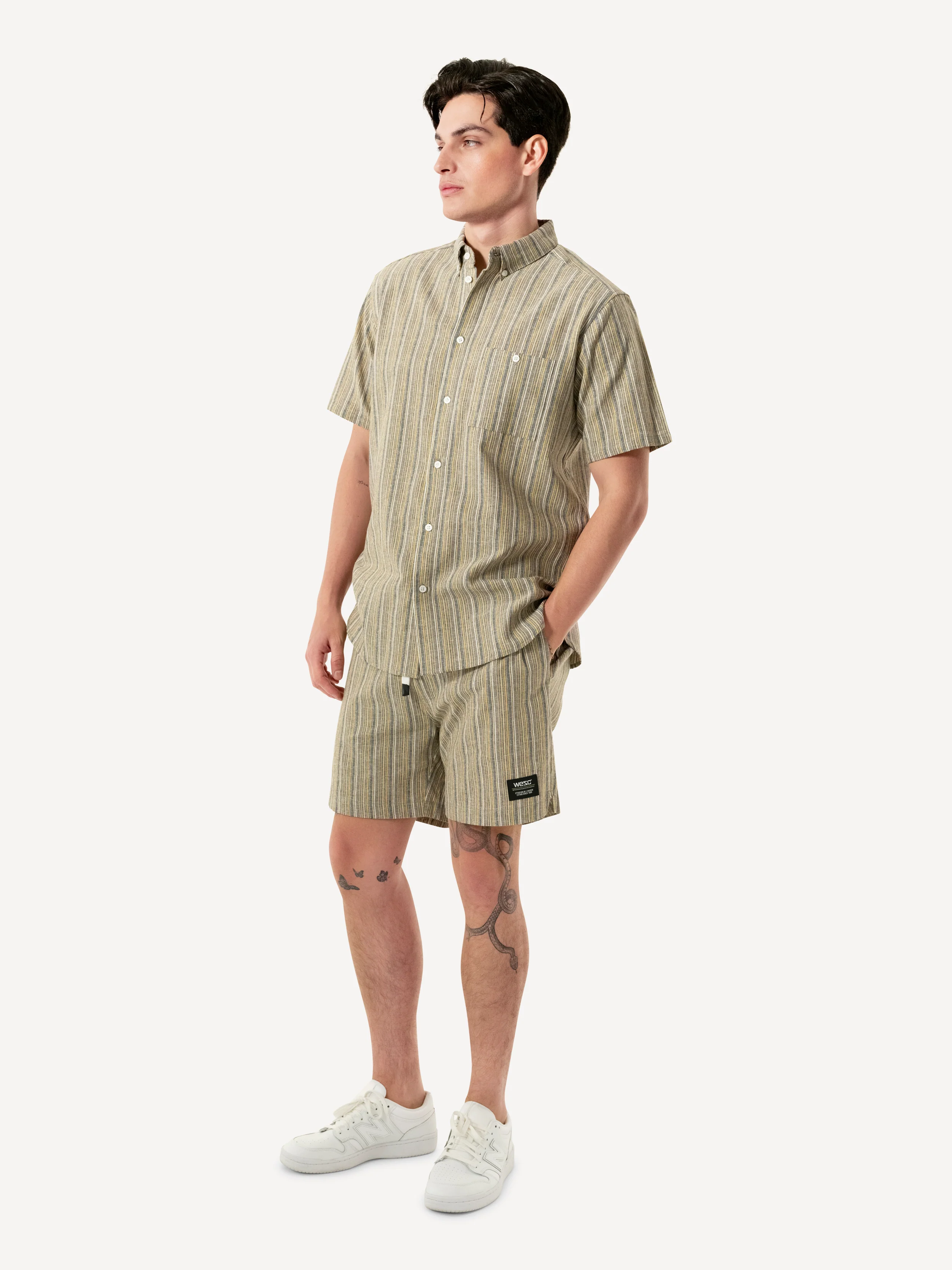 ODEN S/S SHIRT YARN-DYE MINI VERTICAL STRIPE - Image 2