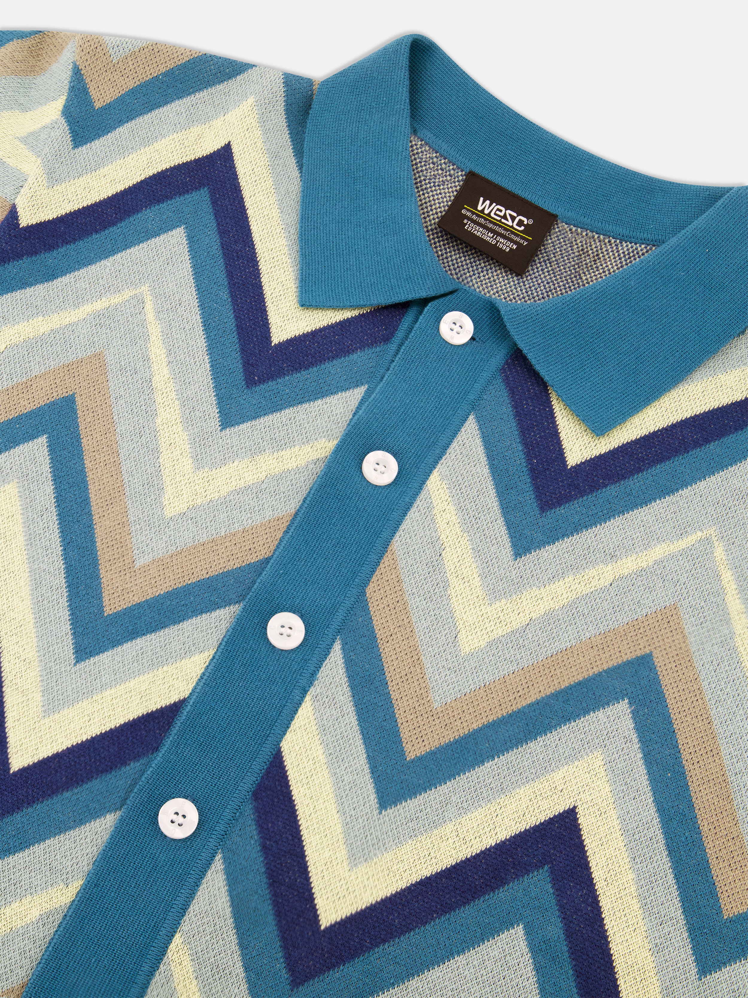S/S POLO COLLAR CARDIGAN ZIG-ZAG - Image 3