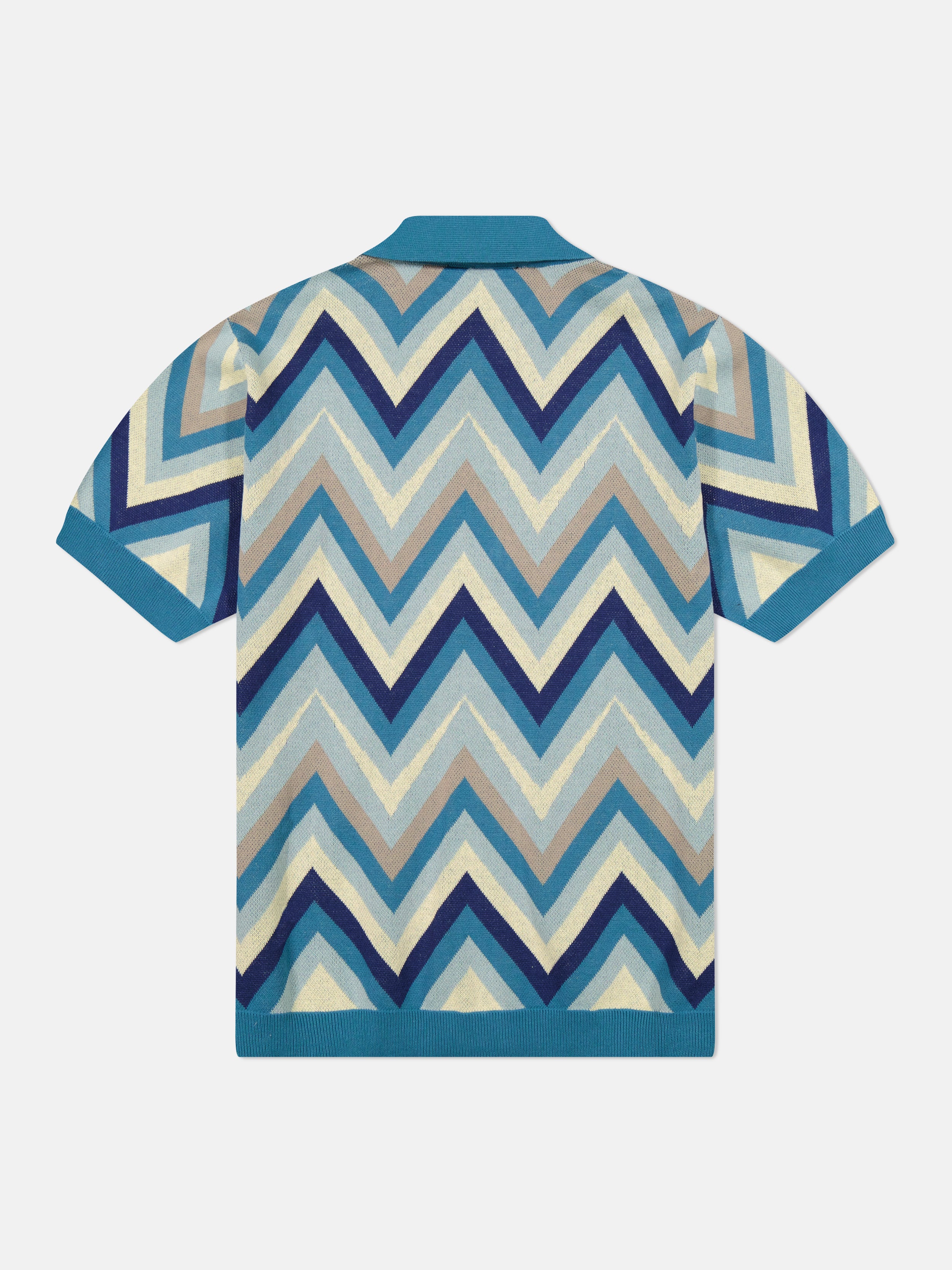 S/S POLO COLLAR CARDIGAN ZIG-ZAG - Image 4