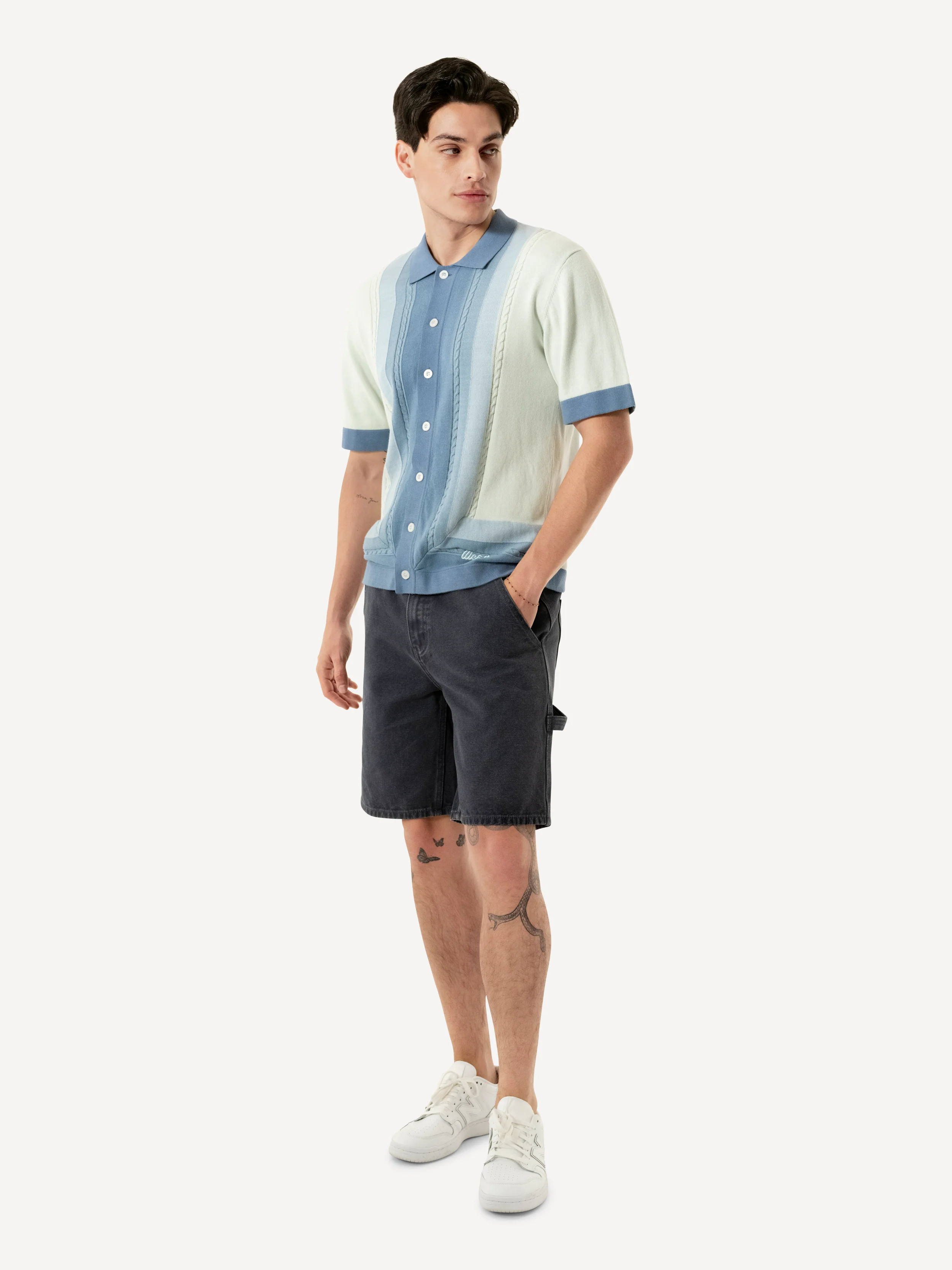 S/S POLO COLLAR CARDIGAN BORDER - Image 2