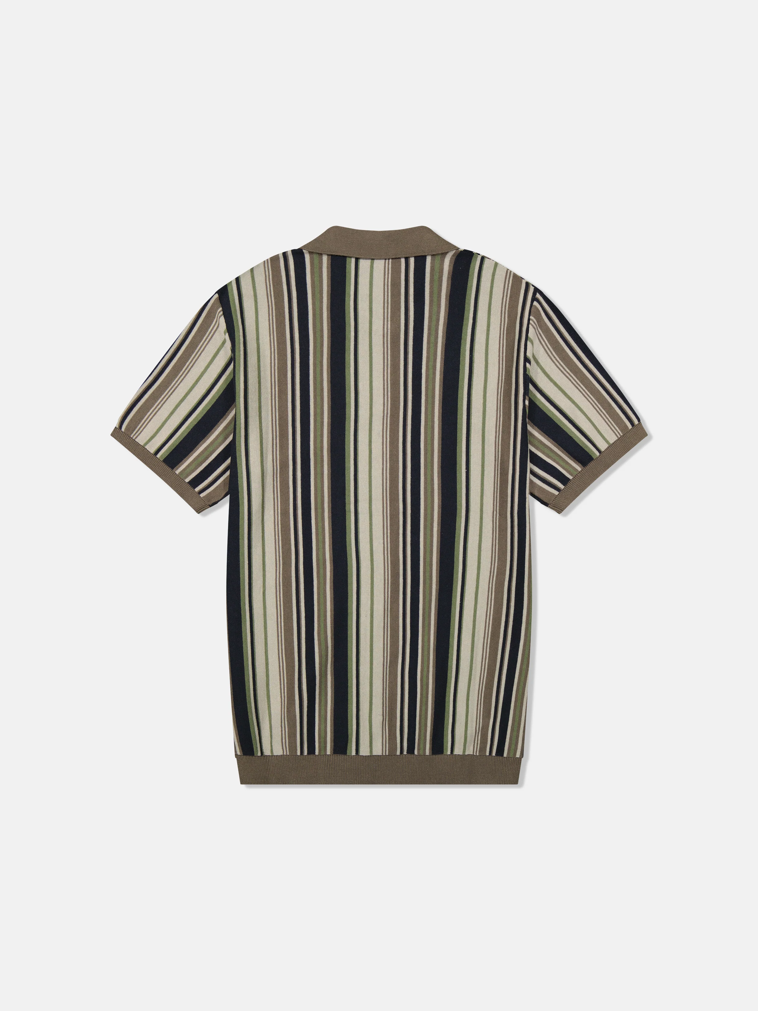 S/S POLO COLLAR CARDIGAN VERTICAL STRIPE - Image 3