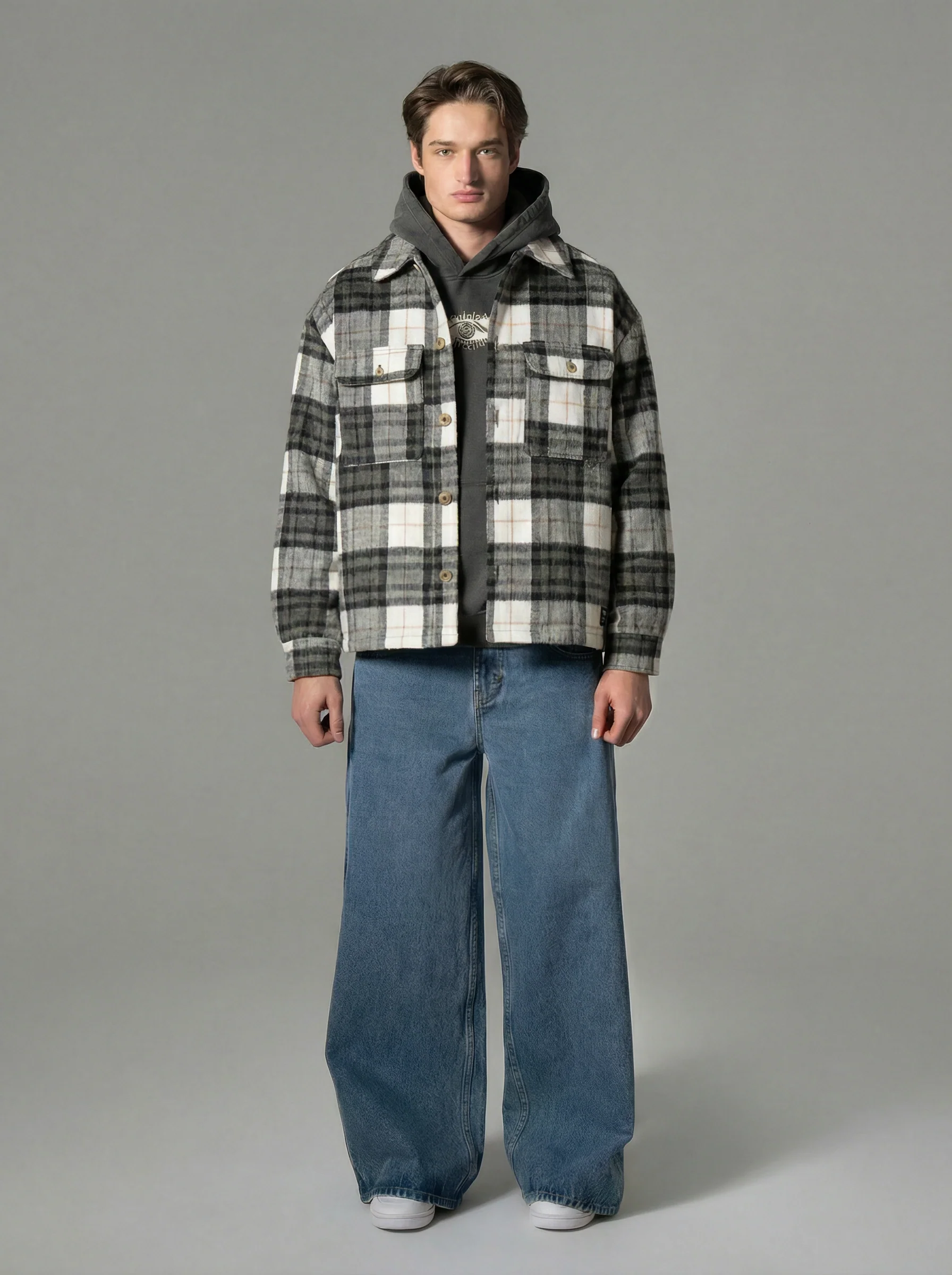 BUTTON FLANNEL JACKET